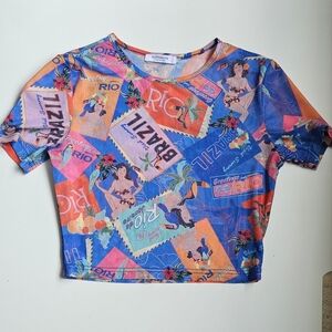 Peppermayo Multicolor Graphic Top